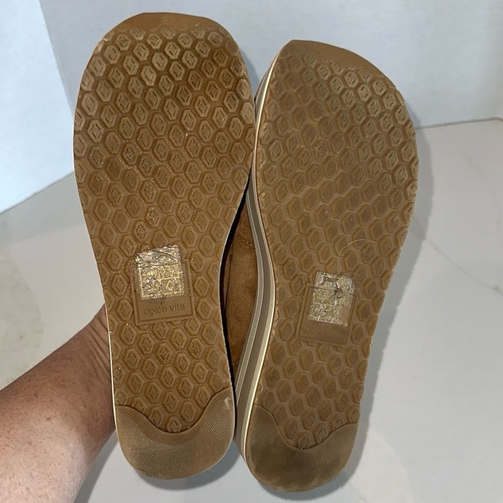 Dolce Vita Tan Suede Platform Penny Loafers - Picture 11 of 13